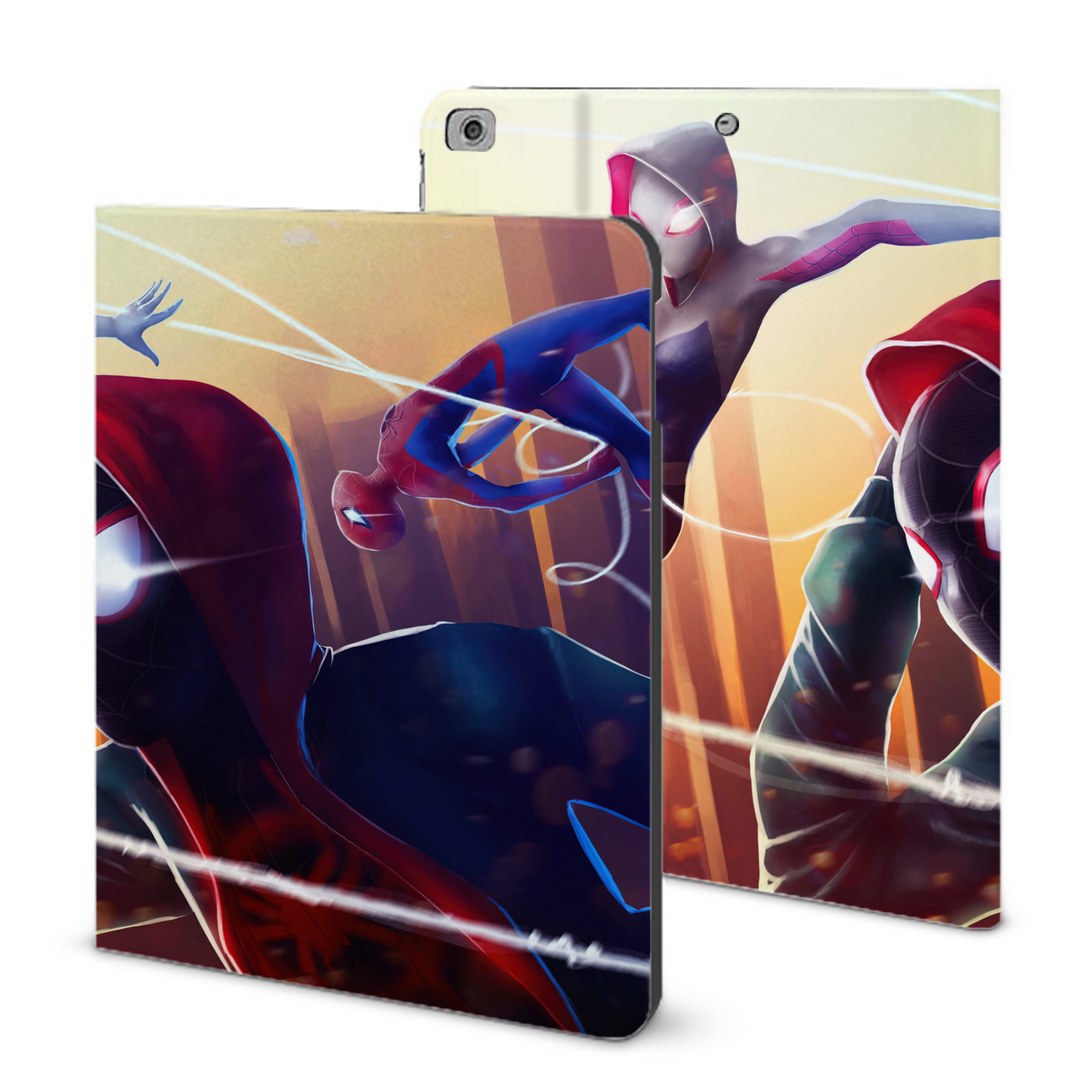 （画像用） Spider Man スパイダーマン IPad ケース ブック型 PUレザー TPU 耐衝撃 軽量 薄型 ペン収納なし 全面保護 IPad 各モデル対応